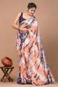 Cotton Linen Bhagalpur Shibori Dyed Saree (Peach)